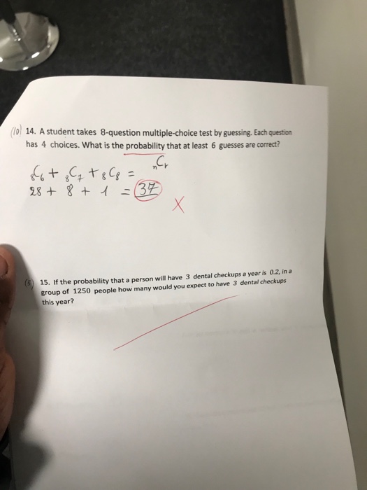 Solved 14. A takes 8-question multiple-choice test | Chegg.com