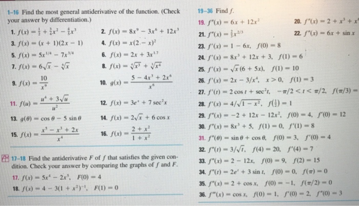 Solved 19 36 Find F 19 F X 6x 12x 21 F X Ir 1 16 Chegg Com