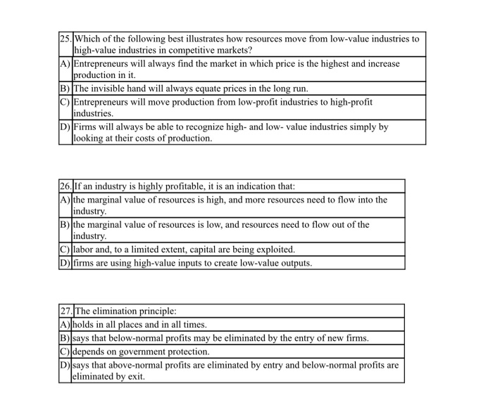 Solved 25. Which Of The Following Best Illustrates How Re