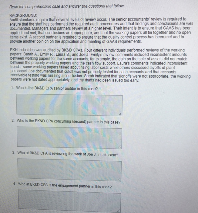 Read The Prehension Case And Answer The Questions Chegg 