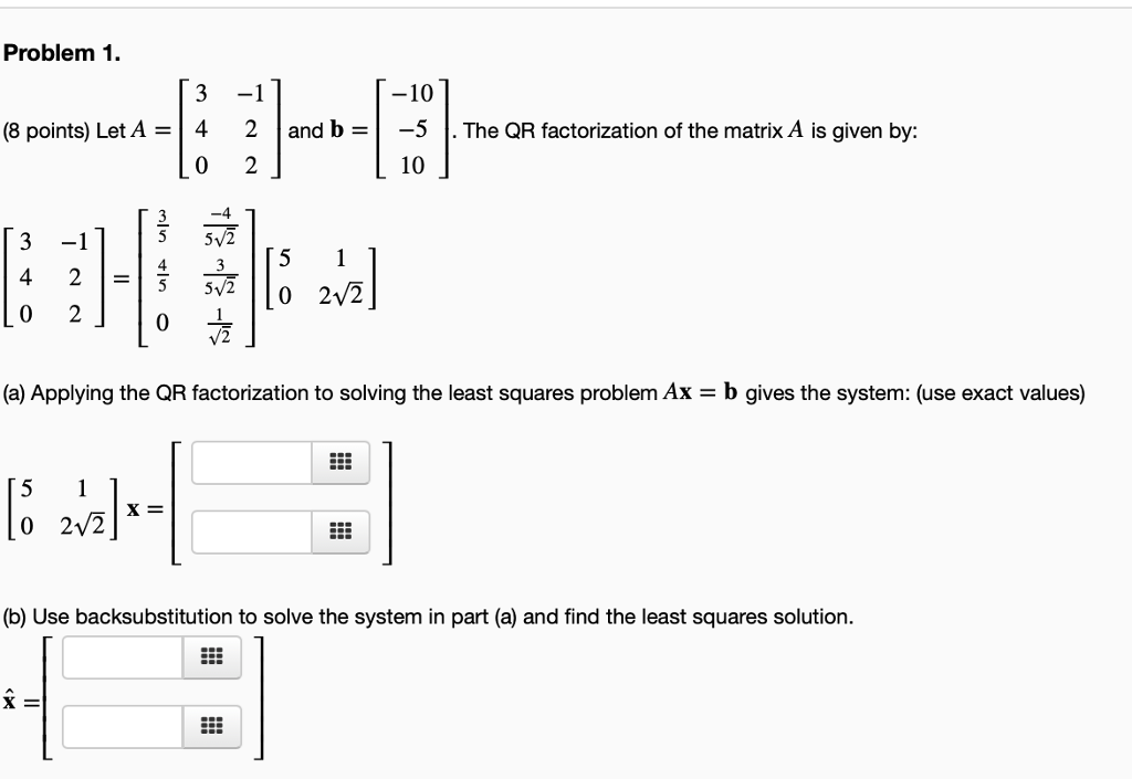 Solved Problem 1 3 1 2 0 2 10 8 Points Let A 4