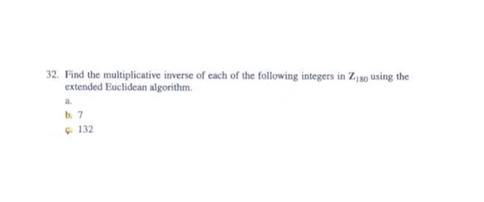 algorithm multiplicative inverse euclidean extended 32. Multiplicative Inverse Find Each The The Of Solved: Of