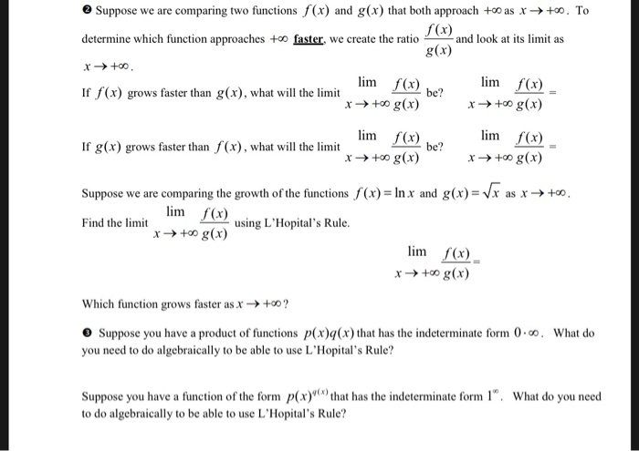 Solved E Suppose We Are Comparing Two Functions F X And Chegg Com