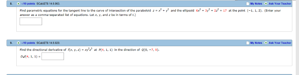 Solved Find Parametric Equations For The Tangent Line To Chegg Com