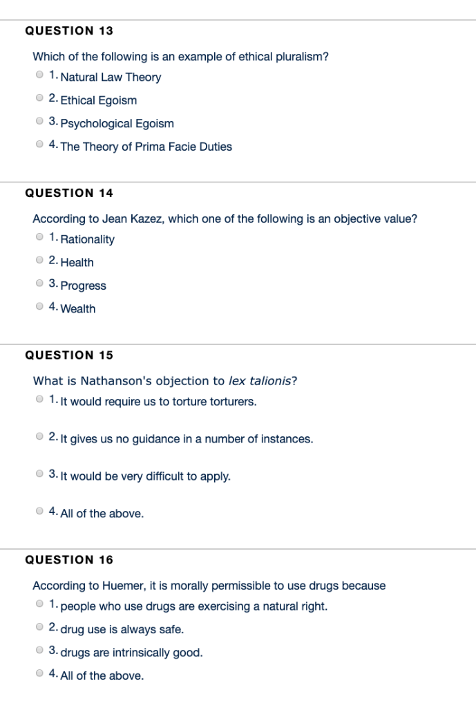 Question 13 Which Of The Following Is An Example O Chegg Com