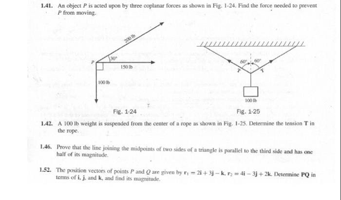 Solved An Object P Is Acted Upon By Three Coplanar Forces Chegg Com