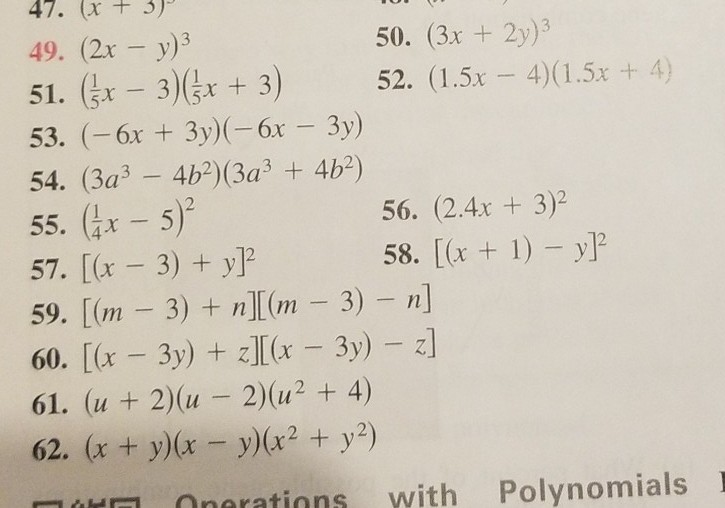 Solved 47 X 49 2x Y 3 51 3x 3 4x 3 52 Chegg Com