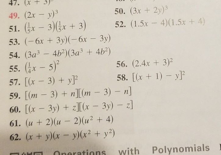 Solved 47 X 49 2x Y 3 51 3x 3 4x 3 52 Chegg Com