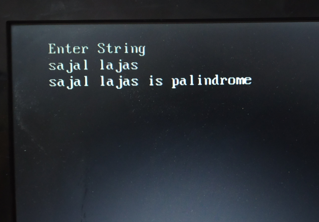 Enter String sajal la jas sajal lajas is palindrome