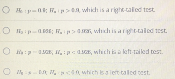 Solved A government official wanted to know if more than 90% | Chegg.com