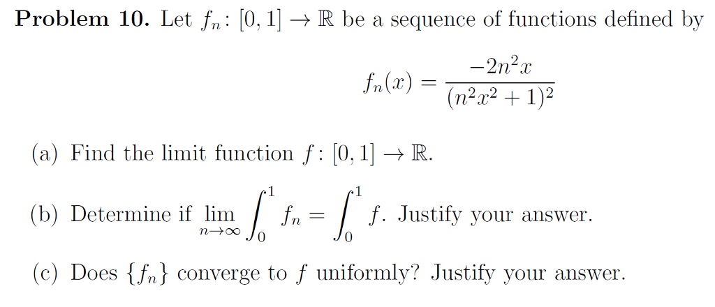 Solved Problemi I0 Let 1 0 I R Be A Sequence Of Fun Chegg Com