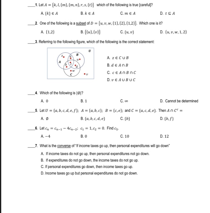 Solved ー 1 Let A K L N N N R S T Which O Chegg Com