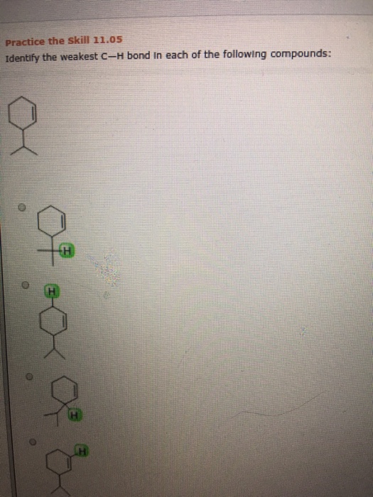 Solved Practice The Skill 11.05 Identify The Weakest CH