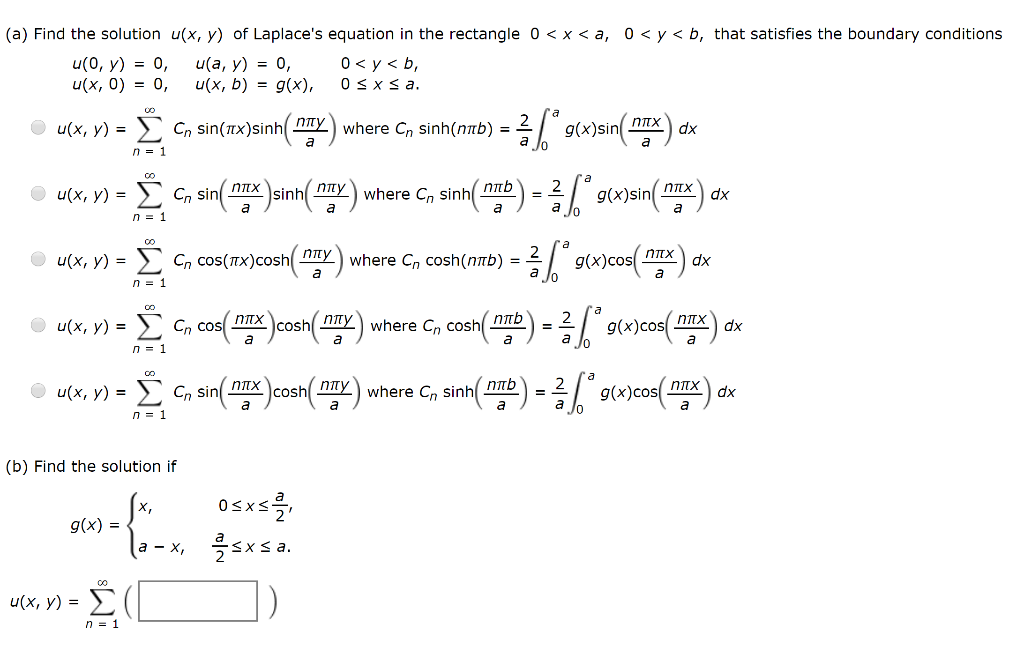 Solved A Find The Solution U X Y Of Laplace S Equatio Chegg Com