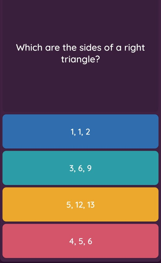 Which Are The Sides Of A Right Triangle 1 1 2 3 Chegg Com