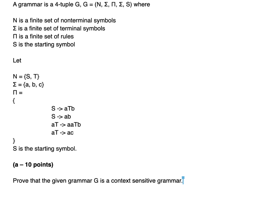 Solved Grammar 4 Tuple G G N E N S N Finite Set Nonterminal Symbols 2 Finite Set Terminal Symbols Q