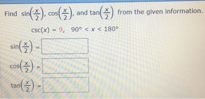 Solved Find Sin 2x Cos 2x And Tan 2x From The Given Chegg Com