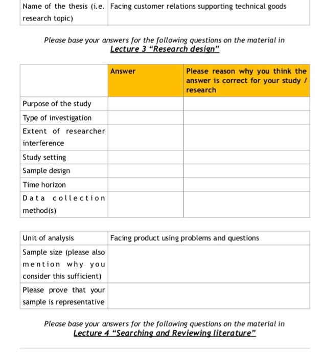 Name Of The Thesis I E Facing Customer Relations Chegg Com