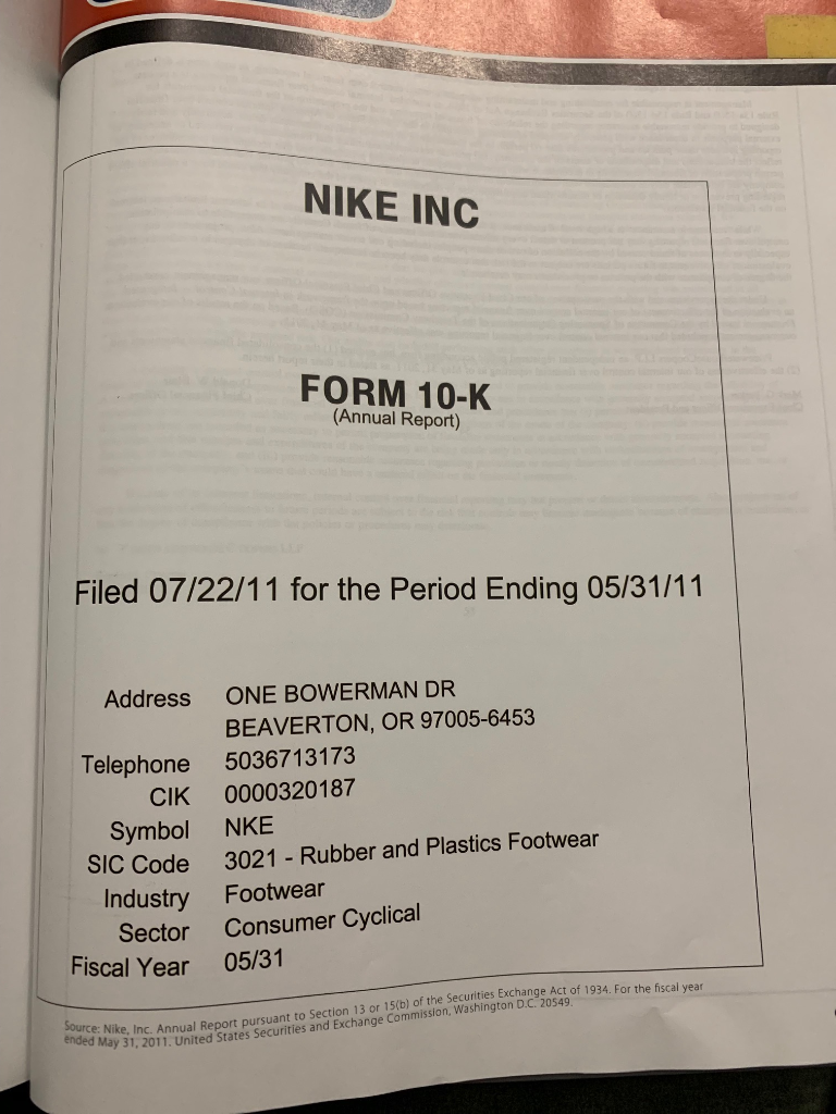 Solved The Financial statements for Nike, Inc. are presented