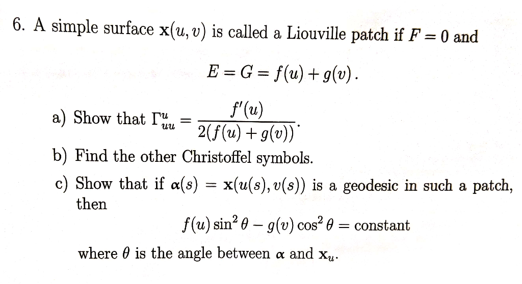 6 A Simple Surface X U Is Called A Liouville P Chegg Com