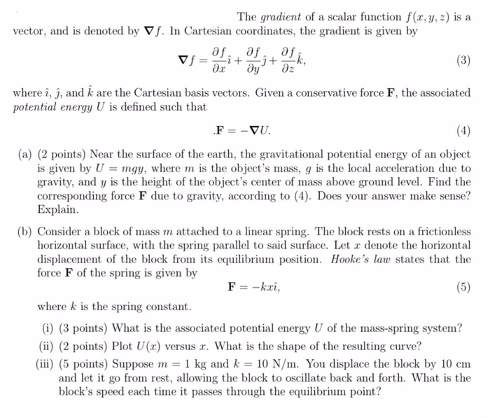 The Gradient Of A Scalar Function F X Y Z Is A Chegg Com