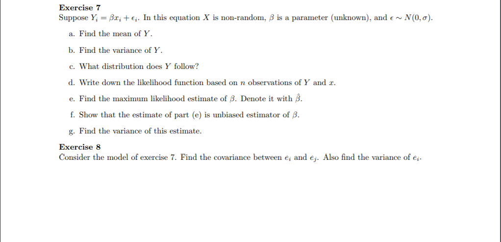 Solved Please Help On Exercise 8 Finding Covariance And Chegg Com