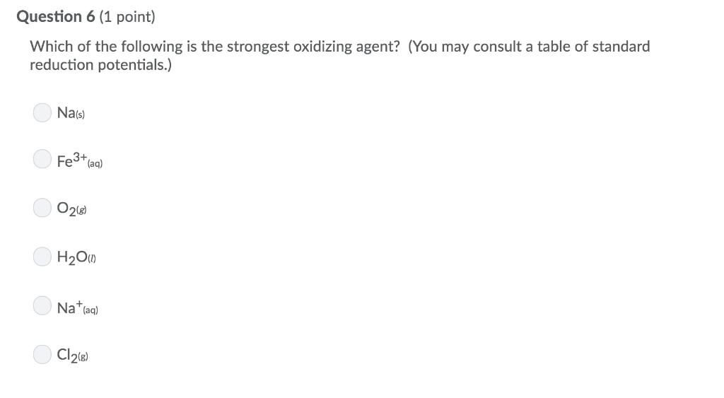 Solved Question 6 (1 Point) Which Of The Following Is The | Chegg.com Solved Question 6 (1 Point) Which Of The Following Is The | Chegg.com
