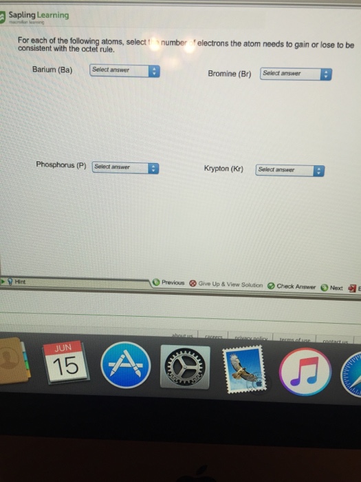 Solved For Each Of The Following Atoms, Select The Number...