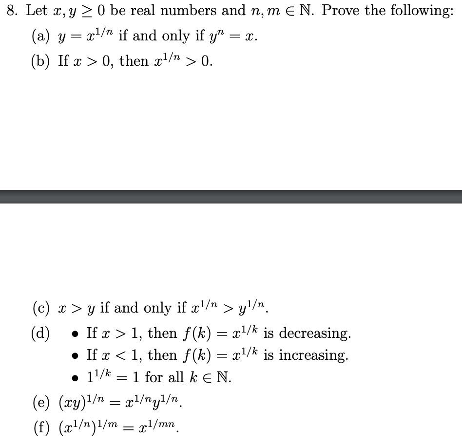 Solved Let X Y0 Be Real Numbers And N M E N Prove The Chegg Com