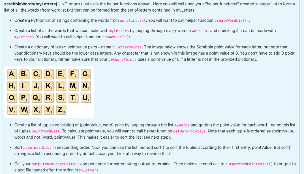 Scrabblewords Myletters No Return Just Calls Th Chegg Com