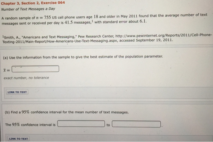 Solved Chapter 3 Section 2 Exercise 064 Number Of Text Chegg Com