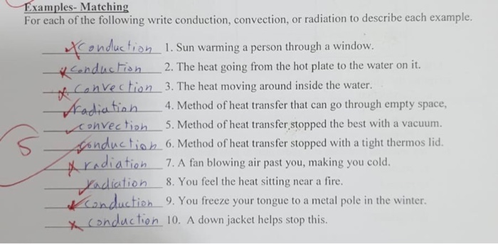 10 examples of conduction convection and radiation