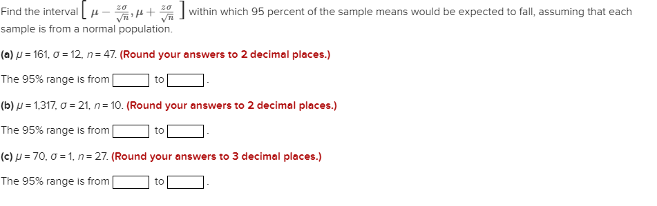 Solved M Vg J Within Which 95 Percent Of The Sample M Chegg Com