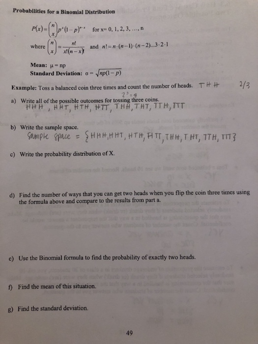 Solved Probabilities For A Binomial Distribution No P P Chegg Com