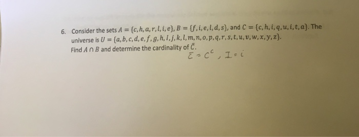 Solved Consider The Sets A C H A R L I E B F Chegg Com