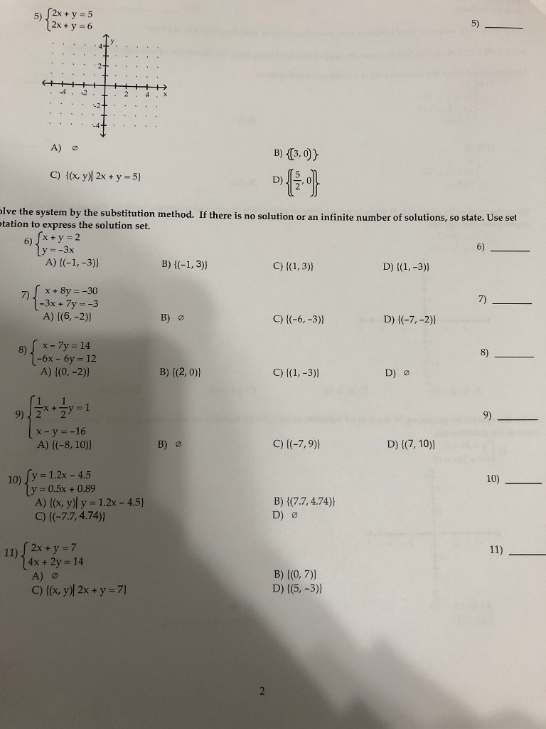 Solved 512x Y 5 2x Y 6 5 A B 3 0 C X Y 2x Chegg Com