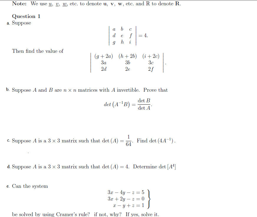 Solved Note We Use U V W Etc To Denote U V W Etc Chegg Com