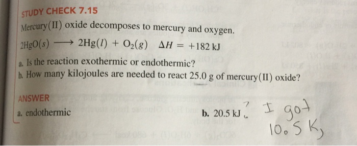 Solved Mercury Ii Oxide Decomposes To Mercury And Oxygen Chegg Com
