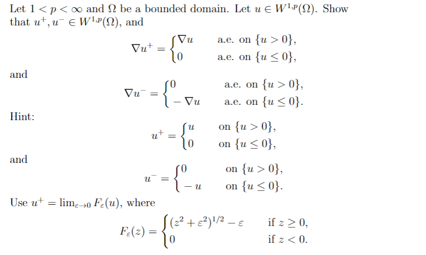 Solved Let L P Oo And W Be A Bounded Domain Let U E Chegg Com