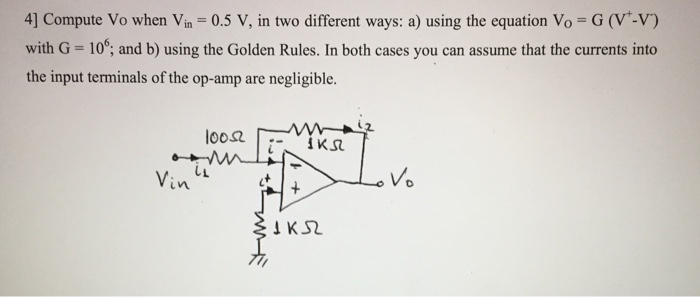 Solved Compute V O When V In 0 5 V In Two Different Wa Chegg Com