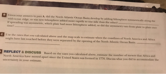 Activity 2 6 Atlantic Sea Floor Spreading Date Us Chegg Com