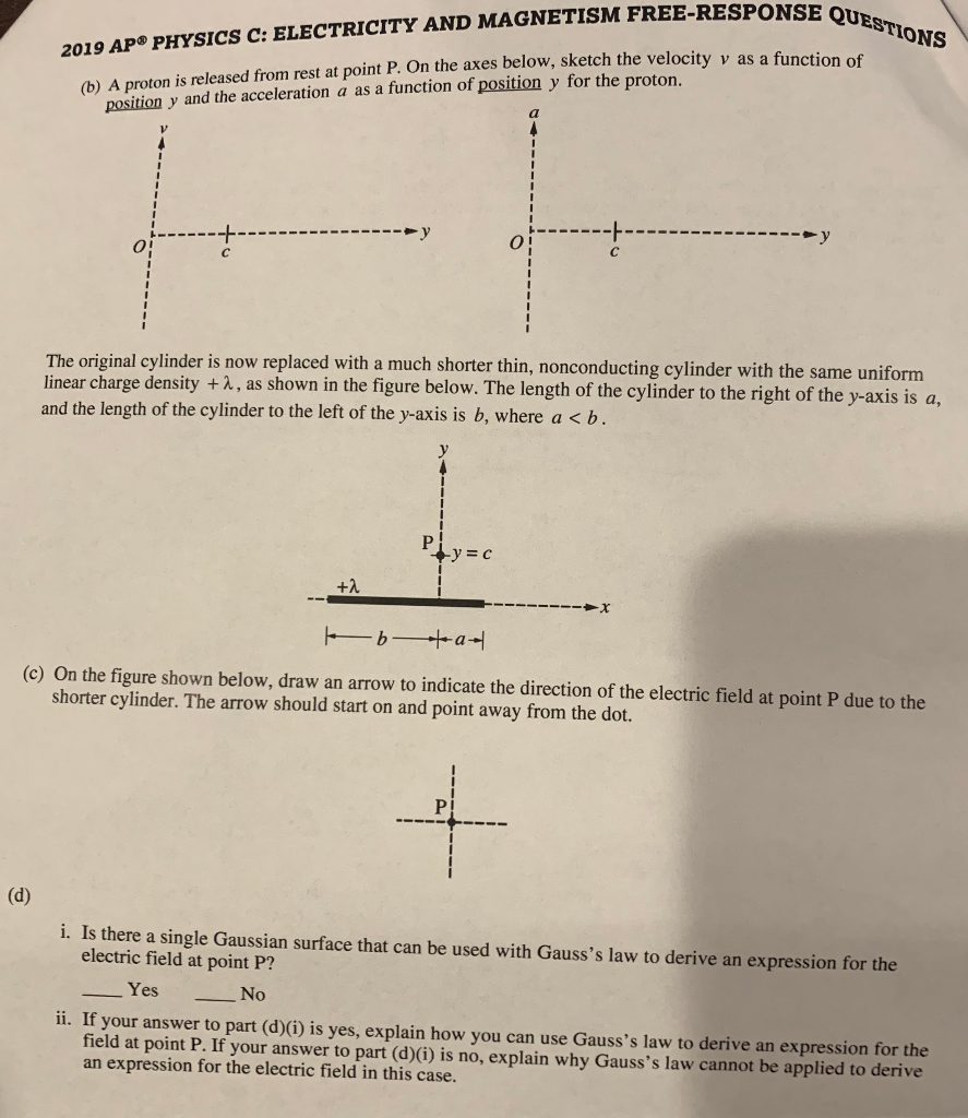 Solved 2019 Ap Physics C Electricity And Magnetism Chegg Com