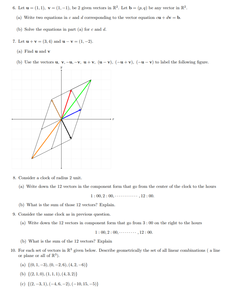 Solved 1 Let U 2 3 1 W 1 1 1 And 3u 2v 4w Chegg Com