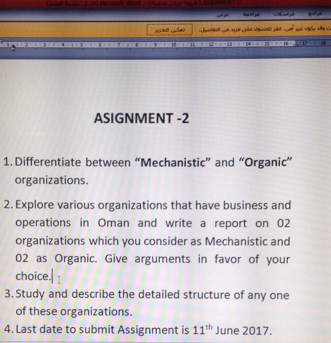 mechanistic and organic organizations