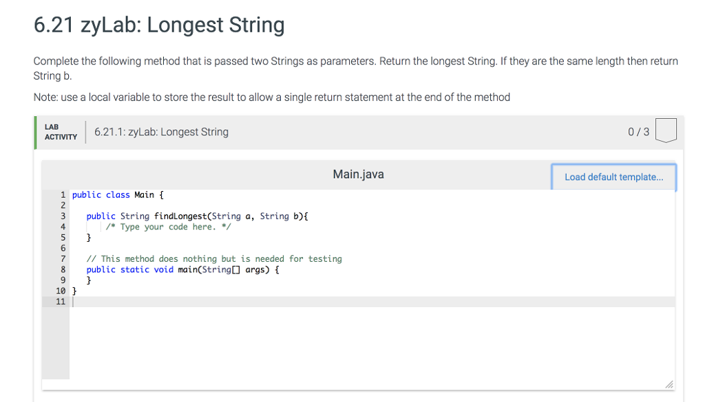 Solved 6 21 Zylab Longest String Complete The Following Chegg Com