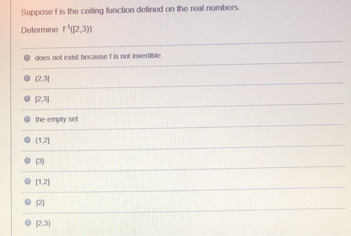 Solved Suppose F Is The Ceiling Function Defined On The R