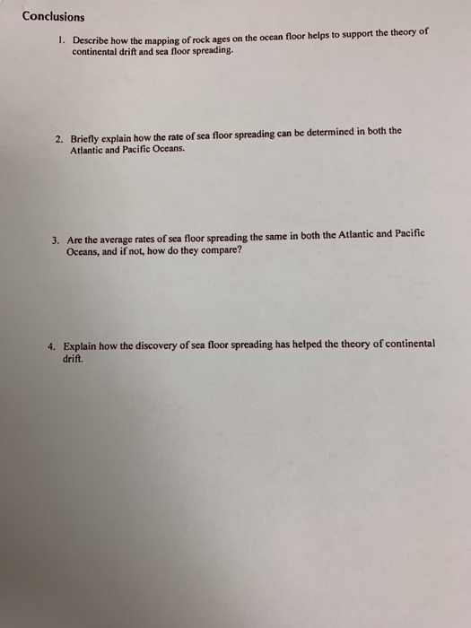 Solved Conclusions 1 Descr Ibe How The Mapping Of Rock A
