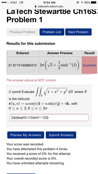 Solved 1 Point Evaluate S1 X2 Y2 Ds S 1 Chegg Com