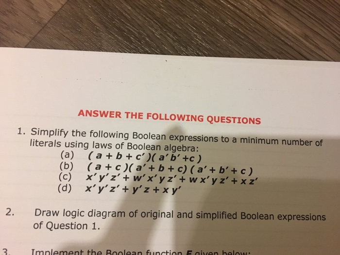 Solved answer the following questions 1 simplify the fol chegg