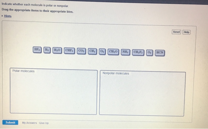 Indicate Whether Each Molecule Is Polar Or Nonpolar Chegg 